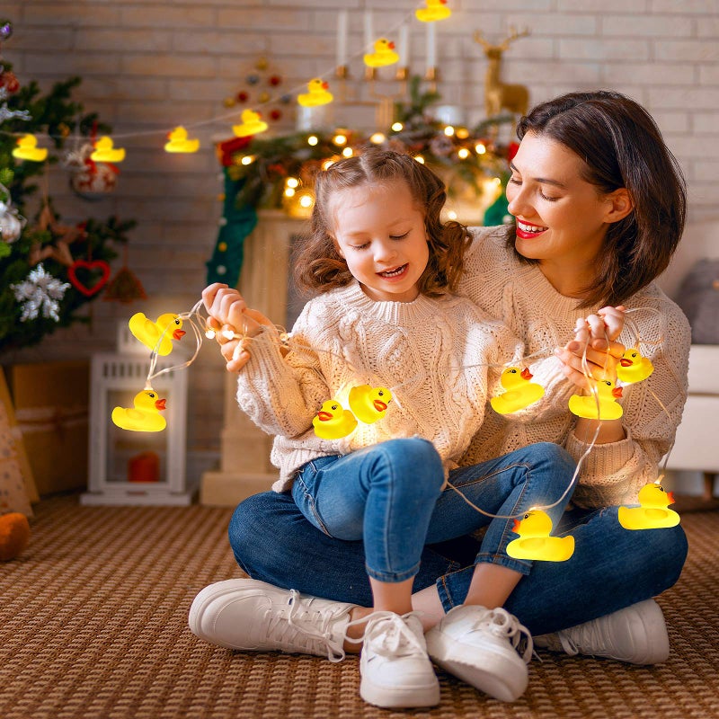 AceList أضواء خيط LED للأطفال من AceList 20 LED لغرف الأطفال لتزيين الجدران والنوافذ والأشجار للحفلات والحدائق وغرف النوم والمعيشة والسكن الجامعي - صوت ضغط صاخب - بطة - Image 3